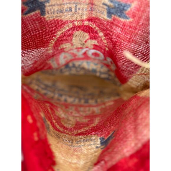 Women's Bag Basmati Royal Rice with Handle and Zipper Tan Mesh Red - Picture 12 of 12